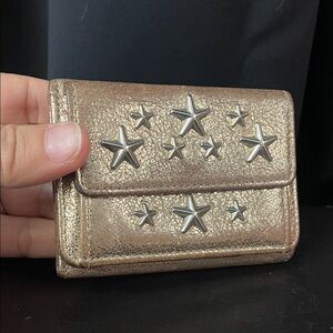 Jimmy Choo Metallic Wallet with Star Accents